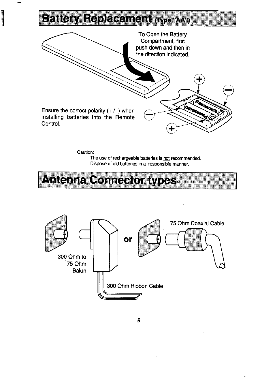 F -) | Panasonic TC-59R62 User Manual | Page 5 / 18