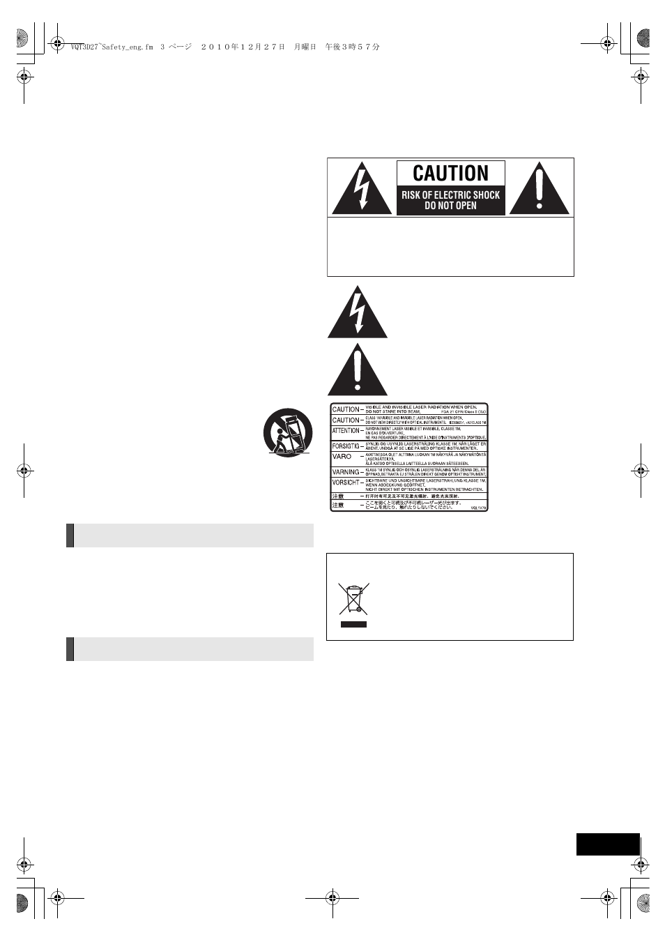 Important safety instructions, Caution, Warning caution | Panasonic SC-BTT370 User Manual | Page 3 / 52