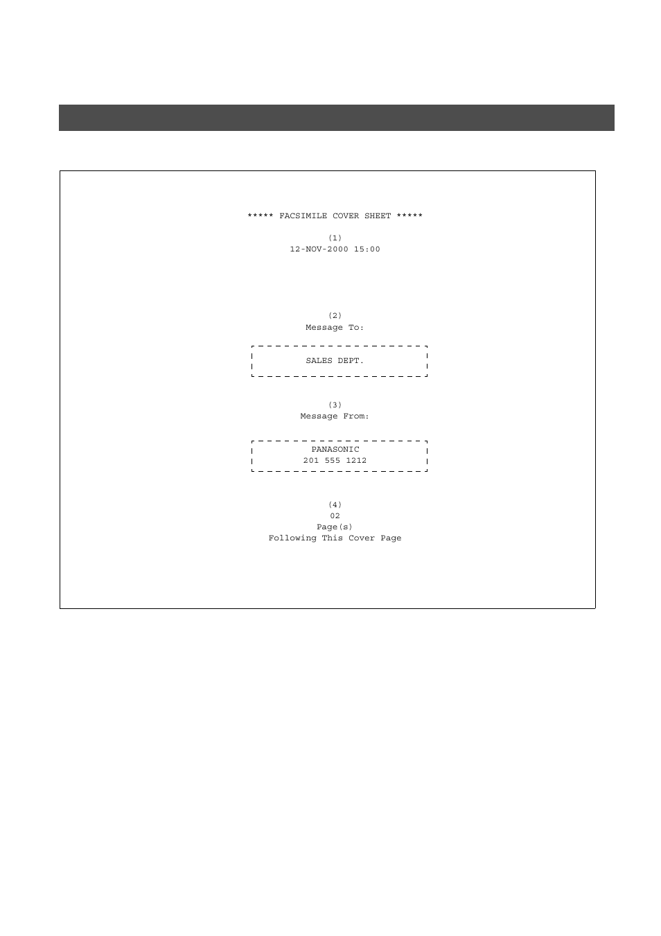 Advanced features, Fax cover sheet | Panasonic AS200 User Manual | Page 100 / 161
