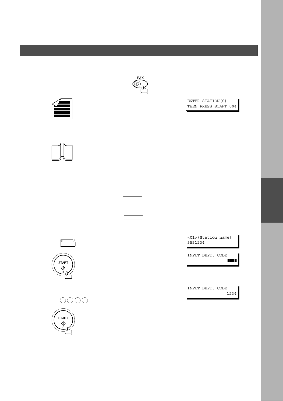 Sending a document with department code | Panasonic AS200 User Manual | Page 105 / 161