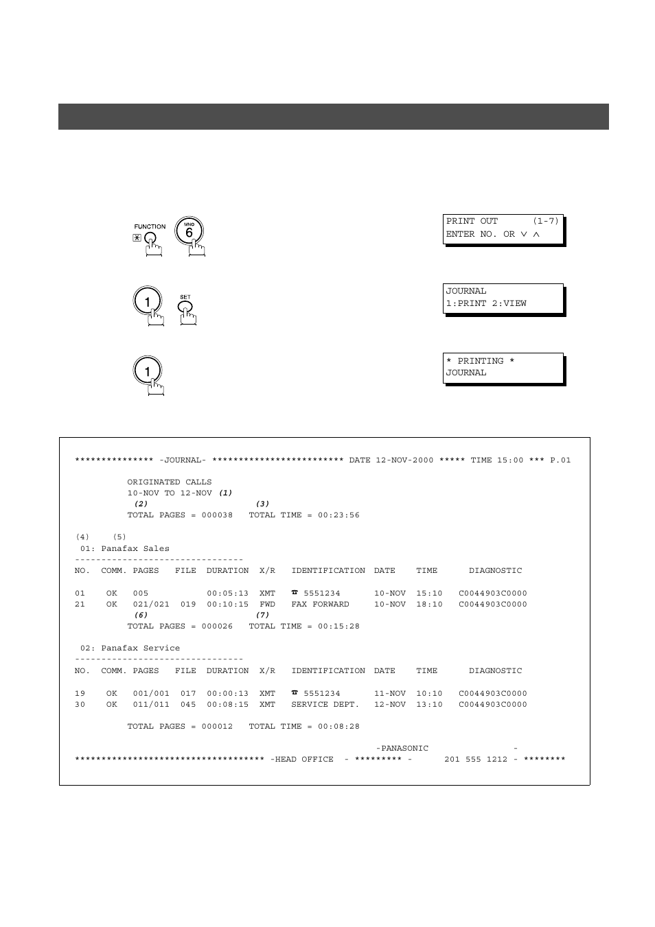 Printing a department code journal, Advanced features, Department code | Panasonic AS200 User Manual | Page 108 / 161