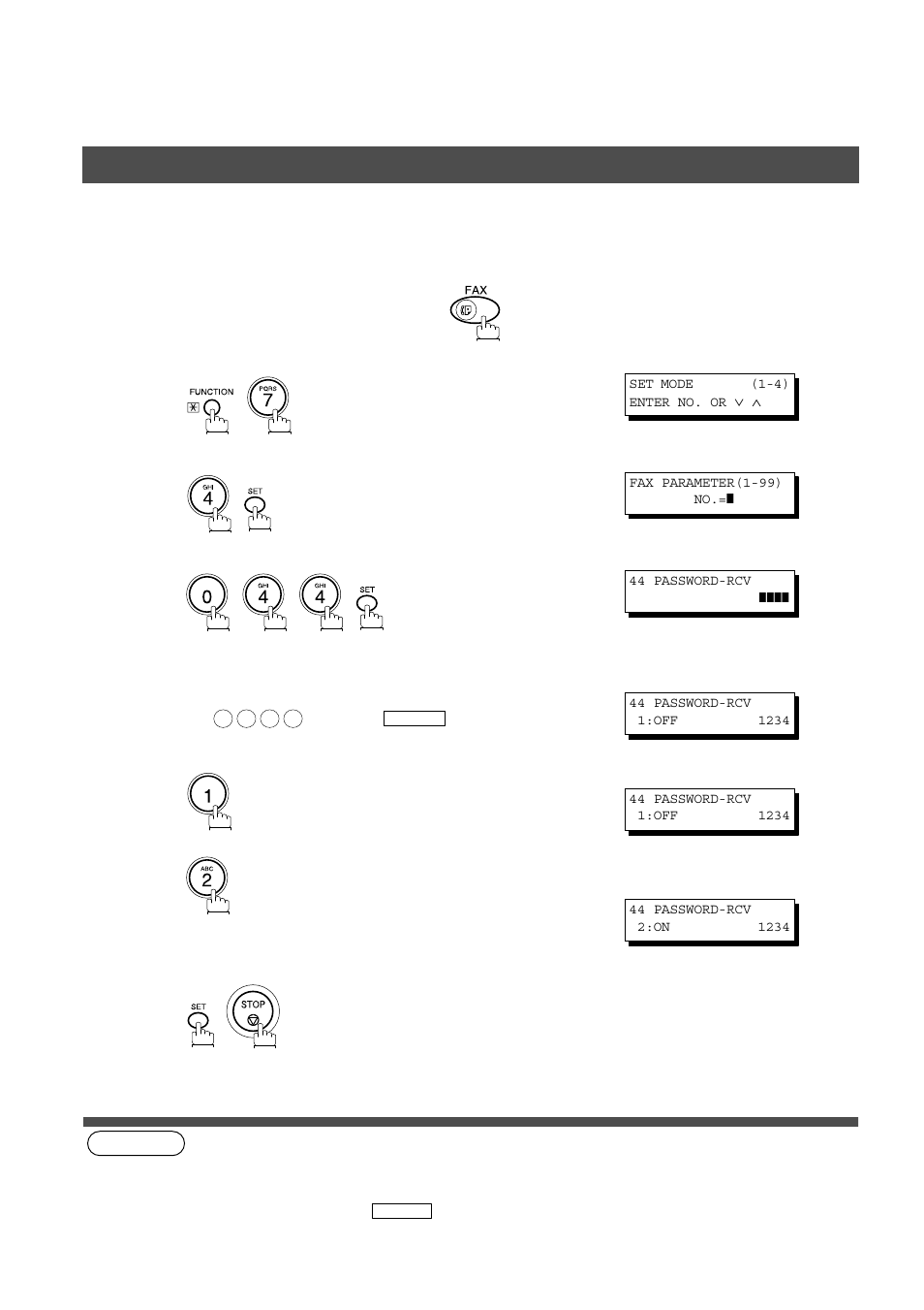 Setting password reception, Network features, Password communications | Panasonic AS200 User Manual | Page 114 / 161