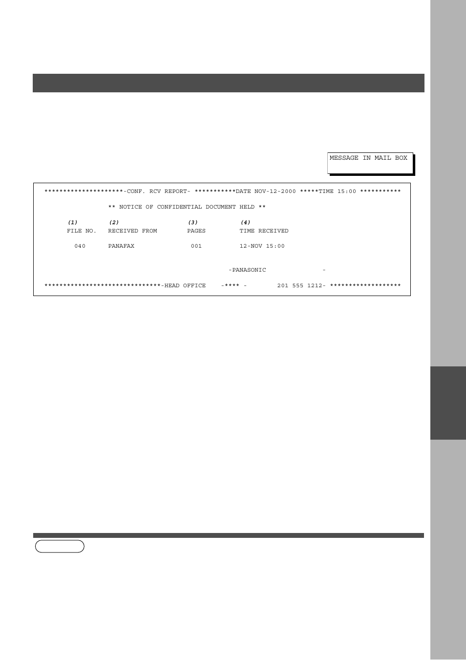 Network features, Confidential mailbox | Panasonic AS200 User Manual | Page 121 / 161