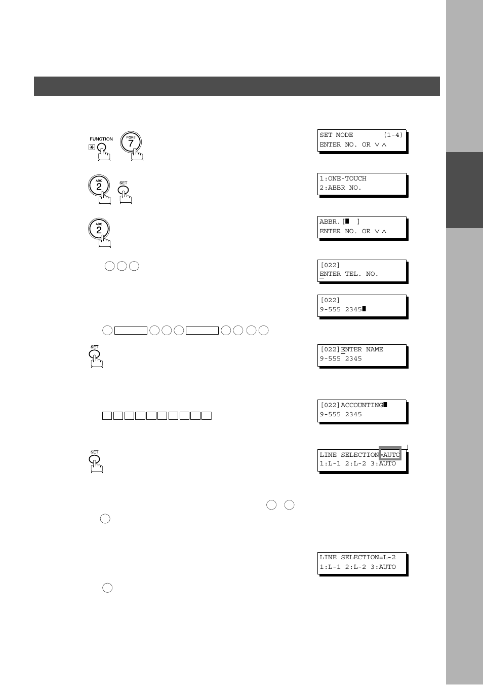 Programming your machine, One-touch/abbreviated dialling numbers | Panasonic AS200 User Manual | Page 23 / 161