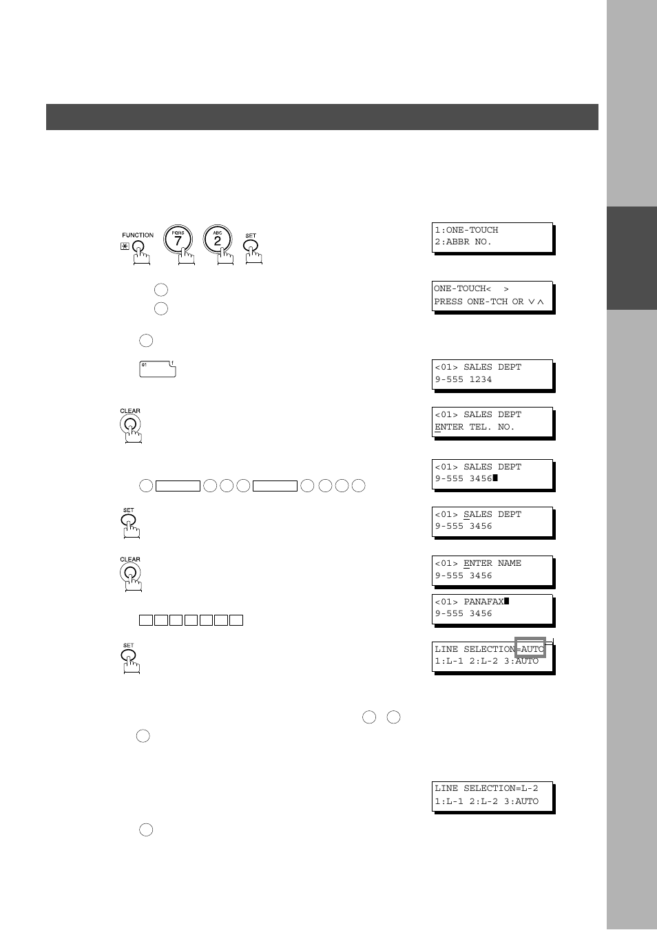 Programming your machine, One-touch/abbreviated dialling numbers | Panasonic AS200 User Manual | Page 25 / 161