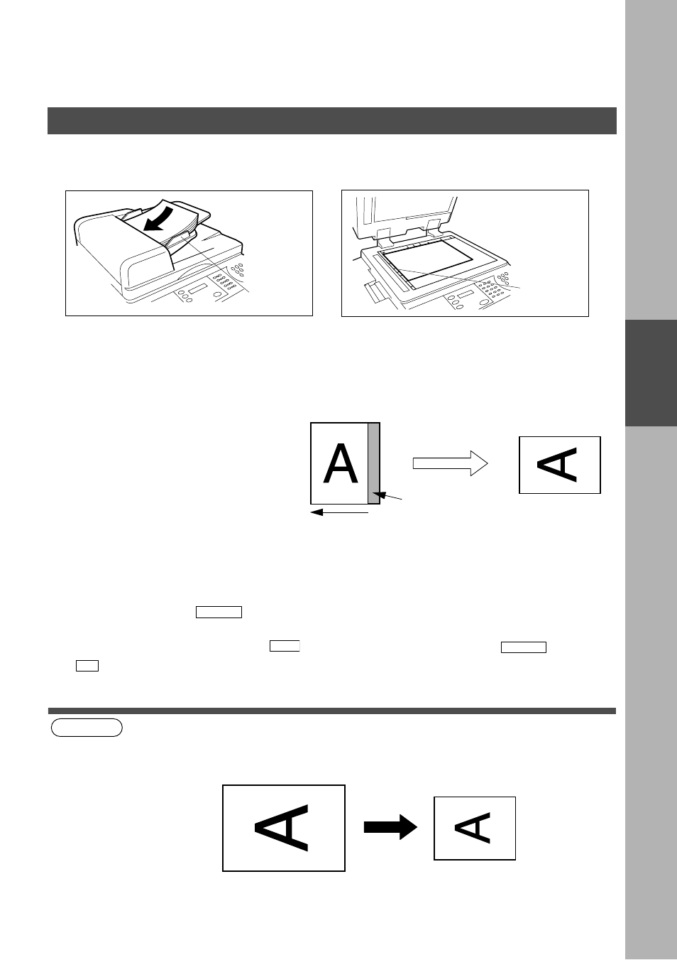 Basic operations, Loading originals, How to load originals | Sending non-standard size originals, Flatbed scanning | Panasonic AS200 User Manual | Page 35 / 161