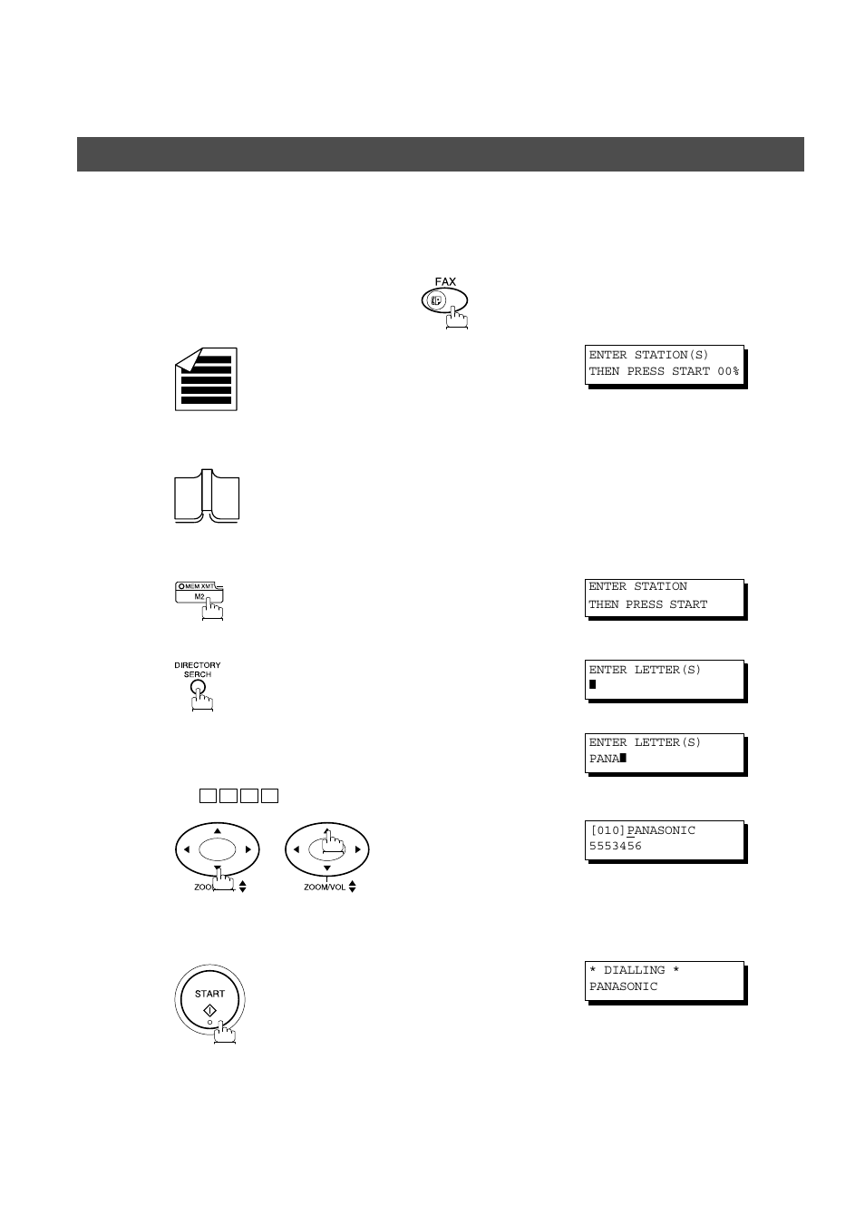 Directory search dialling (direct transmission) | Panasonic AS200 User Manual | Page 52 / 161