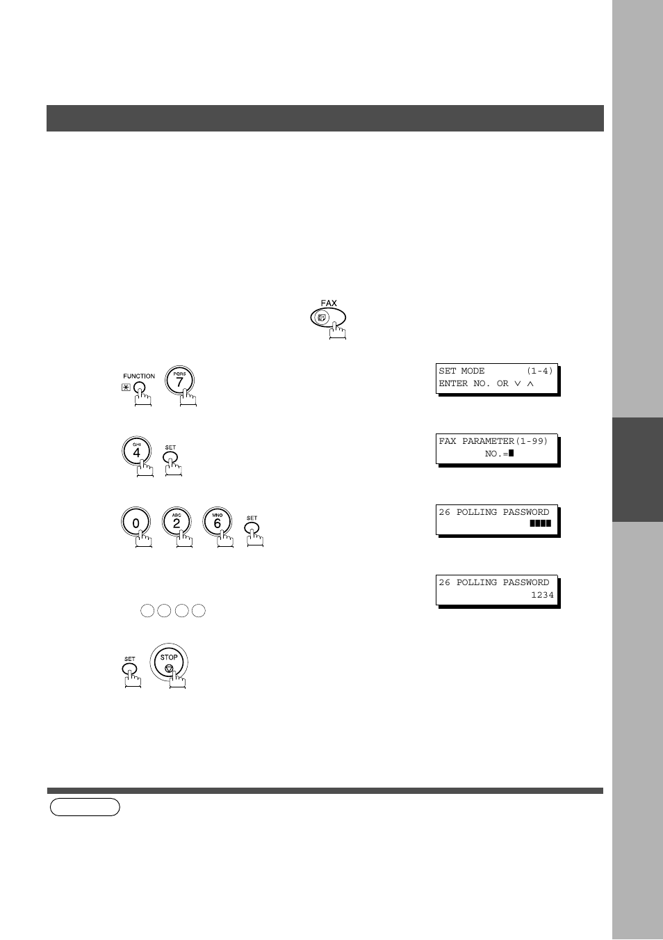 Polling, Setting the polling password, Age 73) | Advanced features | Panasonic AS200 User Manual | Page 75 / 161