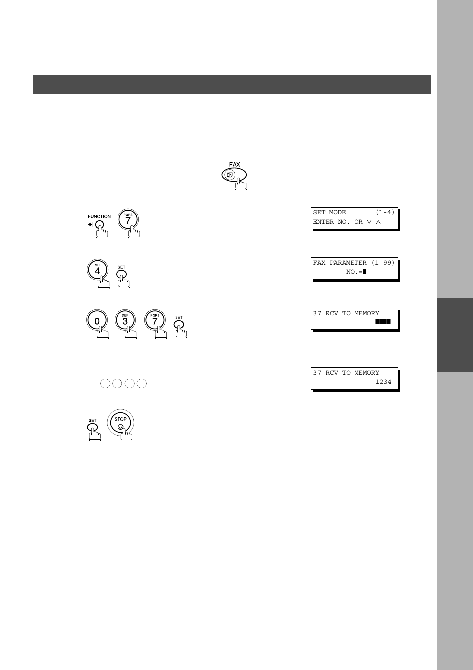 Receive to memory, Setting the rcv to memory password, Advanced features | Panasonic AS200 User Manual | Page 95 / 161