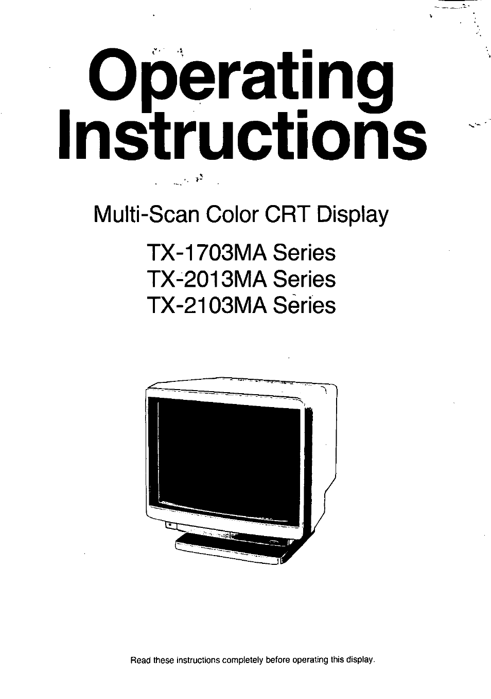 Panasonic TX-2103MA User Manual | 56 pages