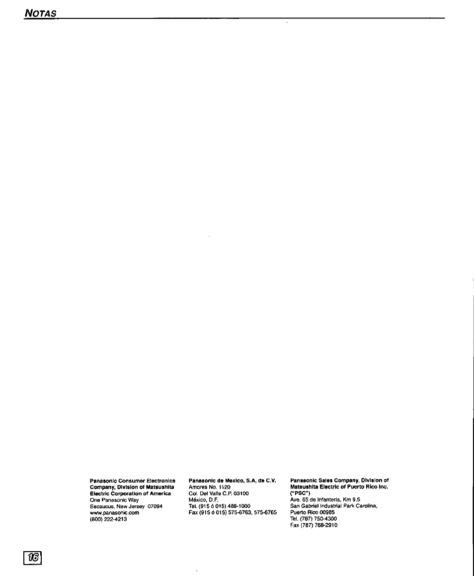 Panasonic PT 51G44 User Manual | Page 36 / 36