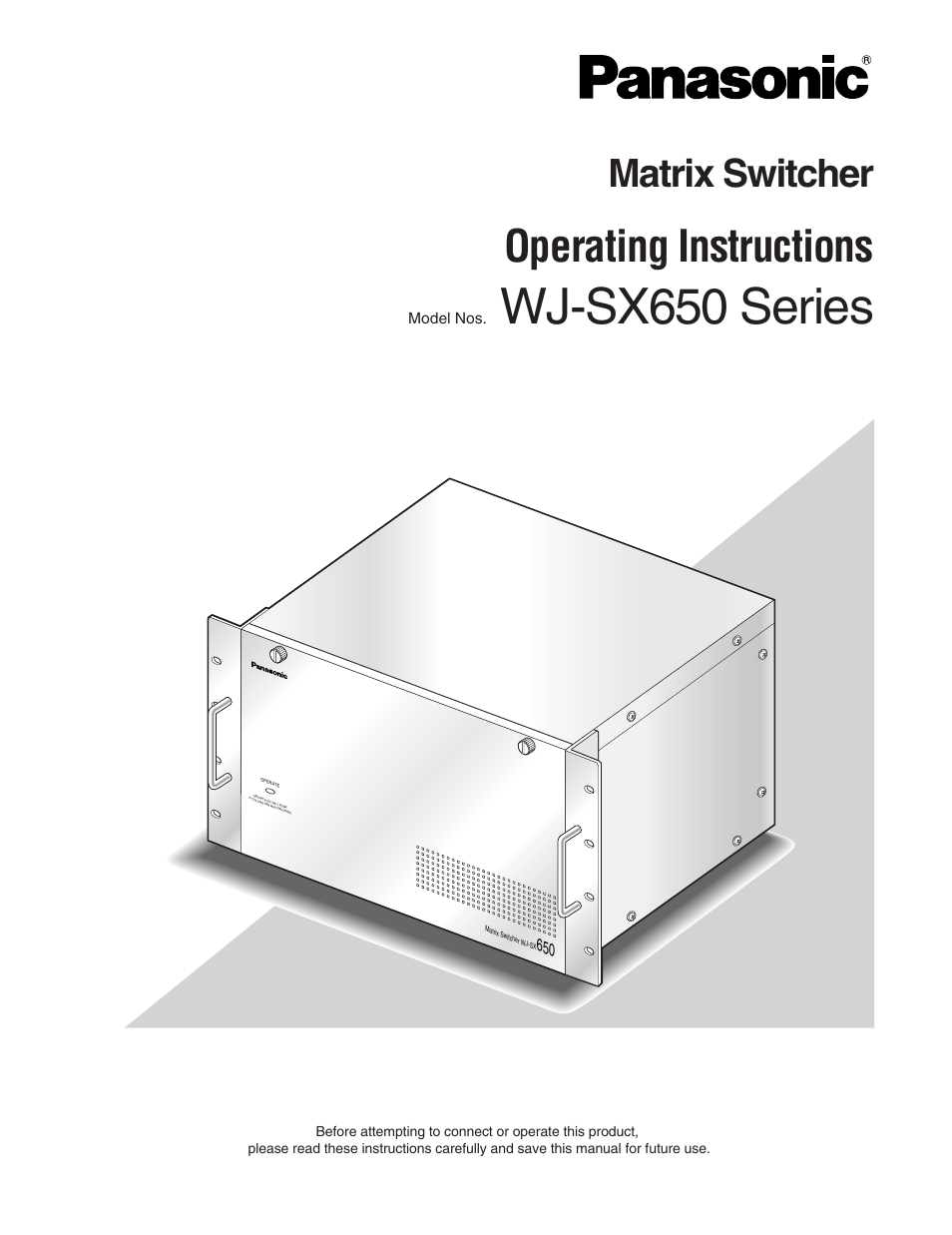 Panasonic WJ-SX650 User Manual | 98 pages