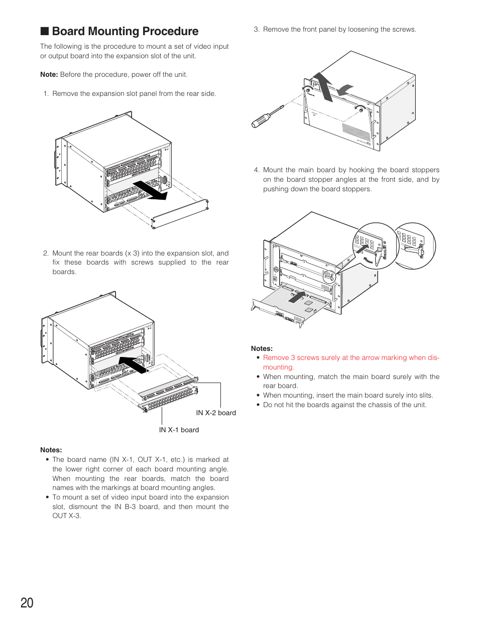Board mounting procedure | Panasonic WJ-SX650 User Manual | Page 20 / 98