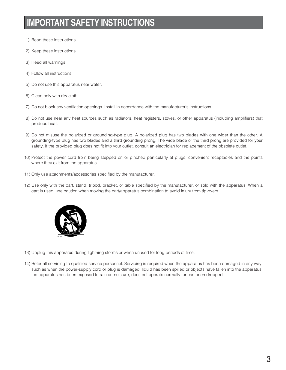 Important safety instructions | Panasonic WJ-SX650 User Manual | Page 3 / 98