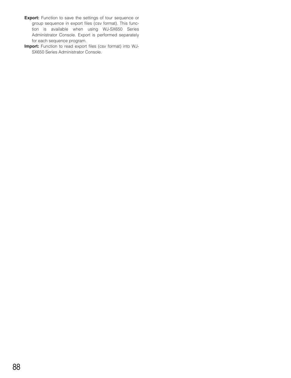 Panasonic WJ-SX650 User Manual | Page 88 / 98