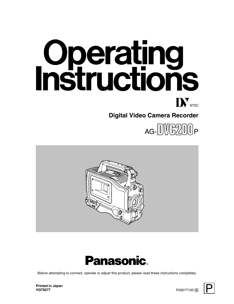 Panasonic AG-DVC200P User Manual | 44 pages
