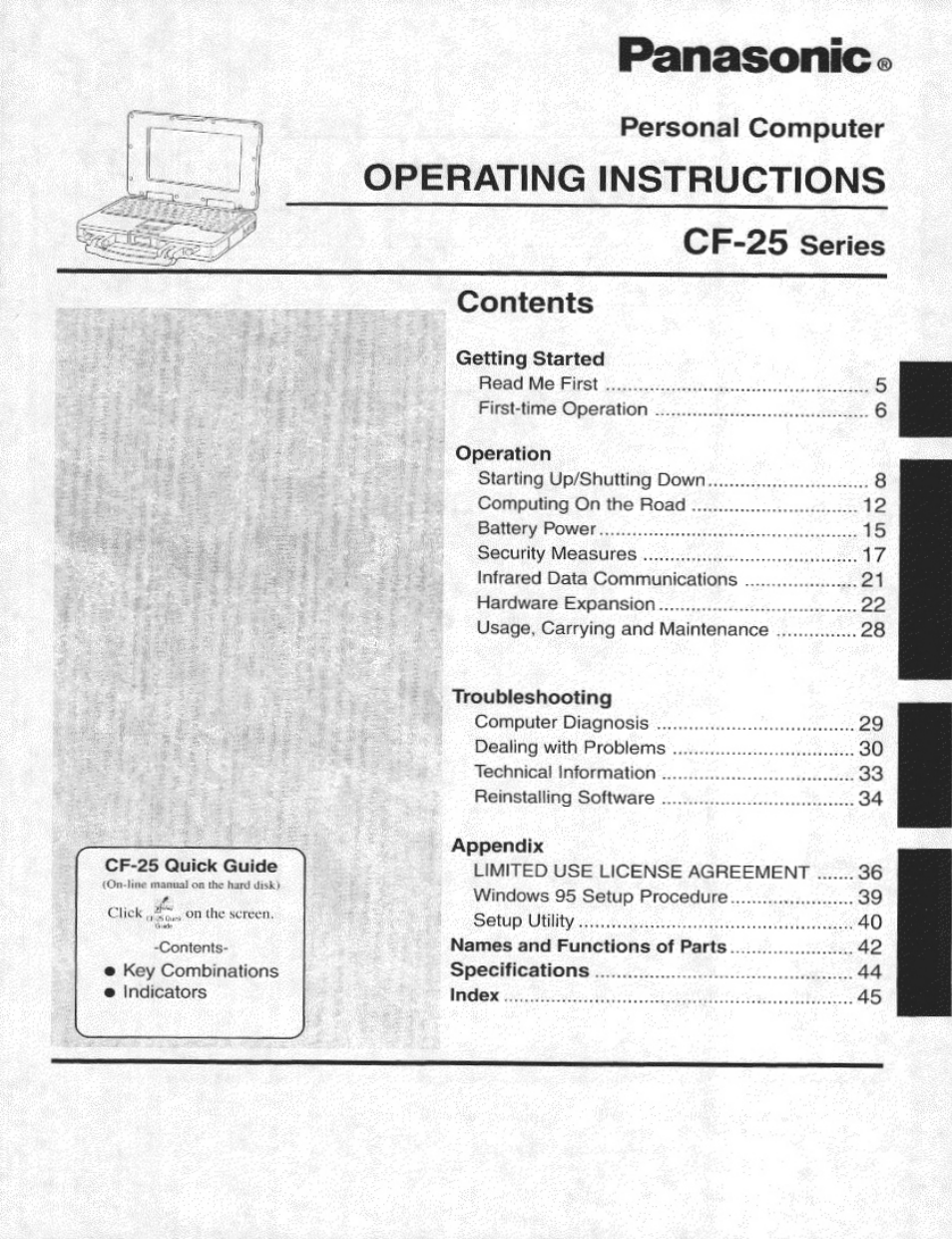 Panasonic CF-25 User Manual | 48 pages