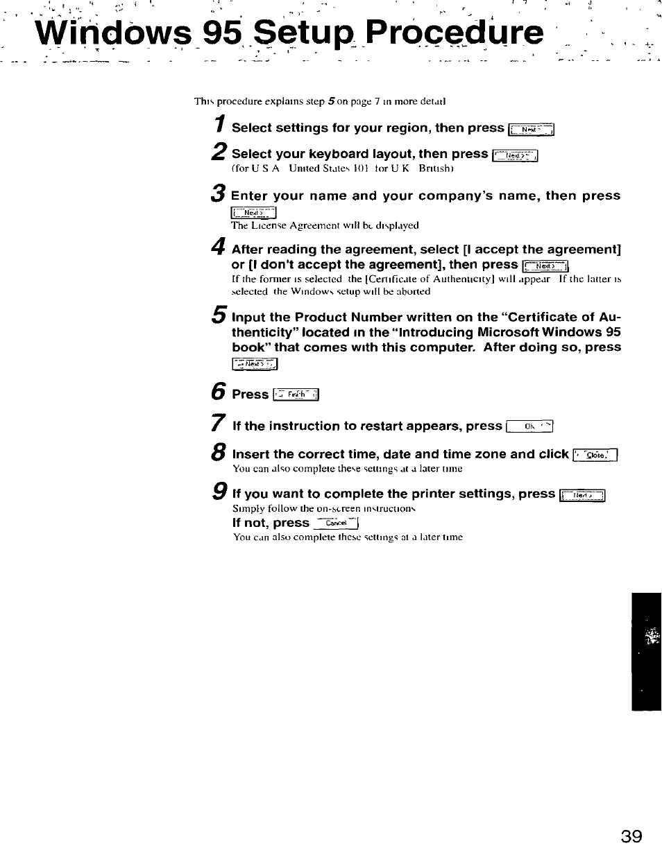 Wíridóws, Setup procedure | Panasonic CF-25 User Manual | Page 39 / 48