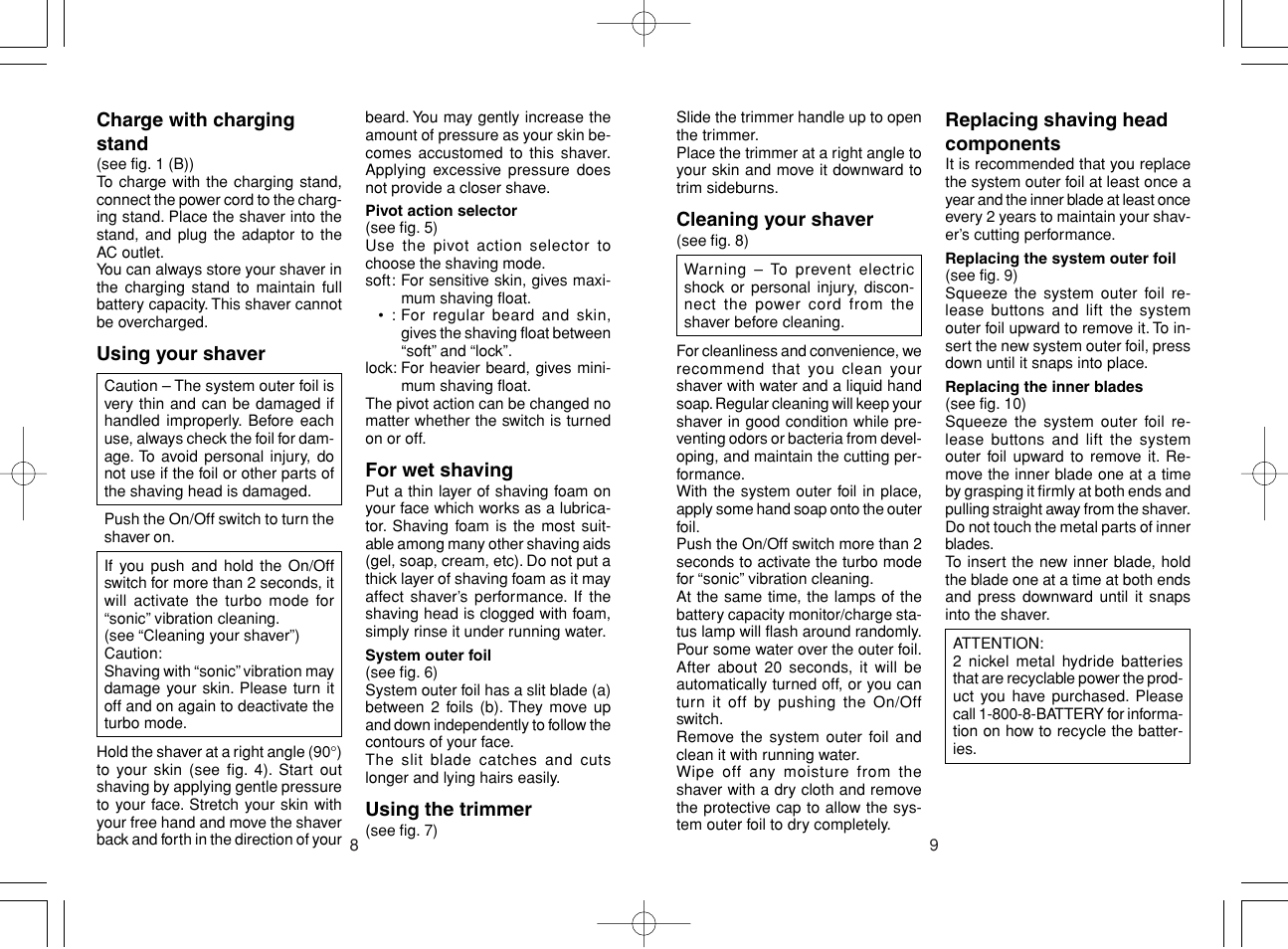 Panasonic ES8151 User Manual | Page 5 / 13