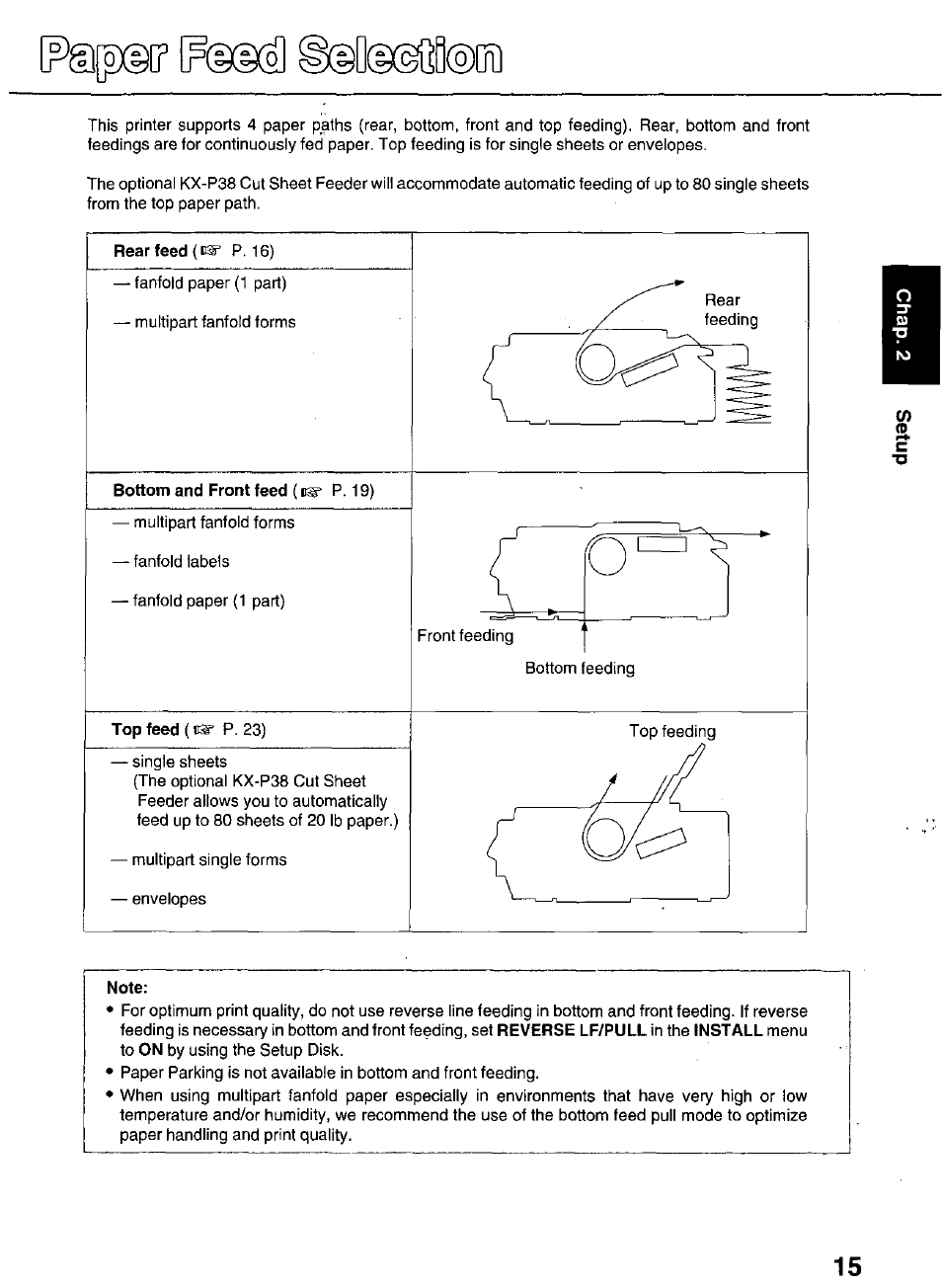 Note, 20®[ji | Panasonic KX-P3626 User Manual | Page 15 / 76