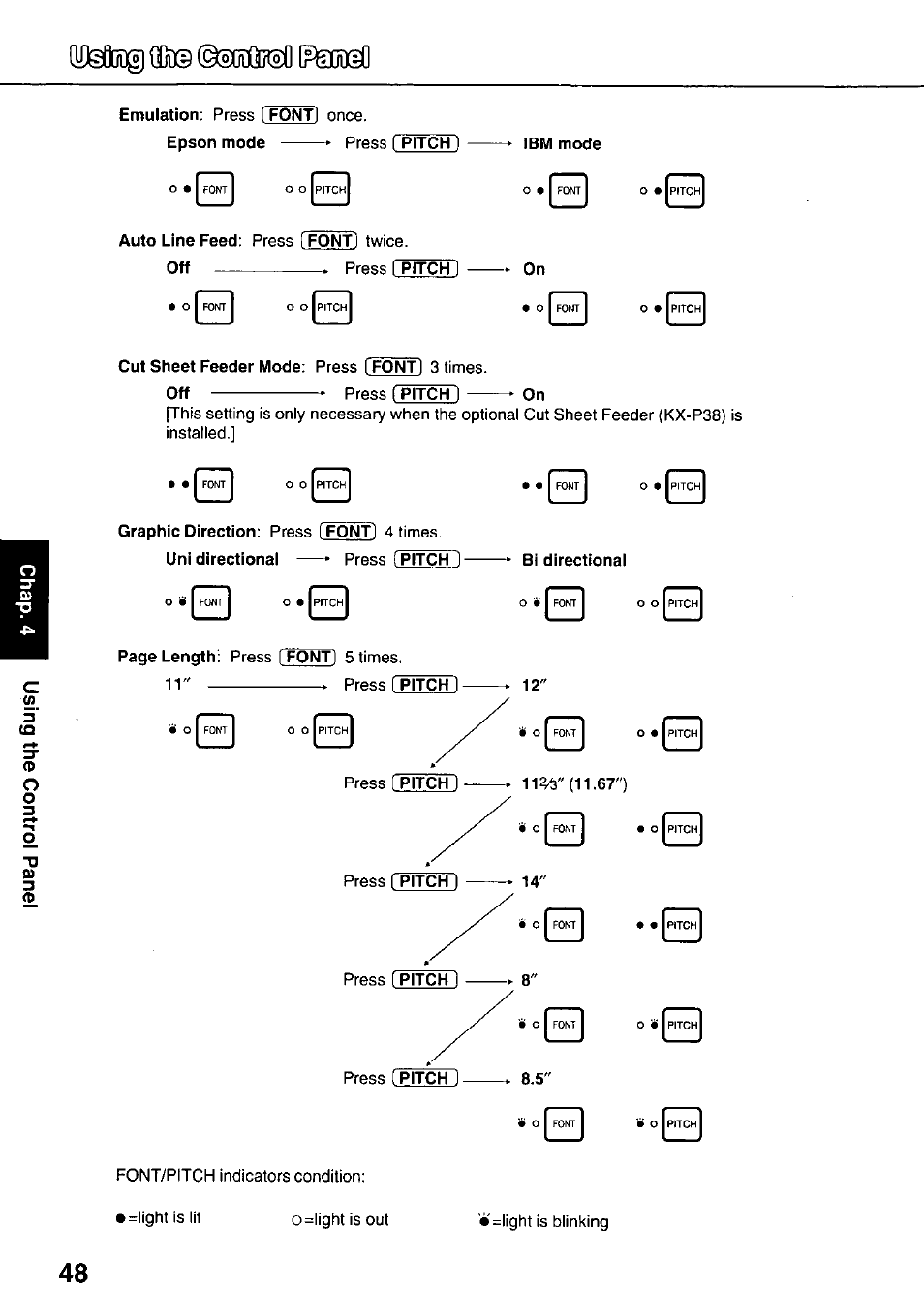 Panasonic KX-P3626 User Manual | Page 48 / 76