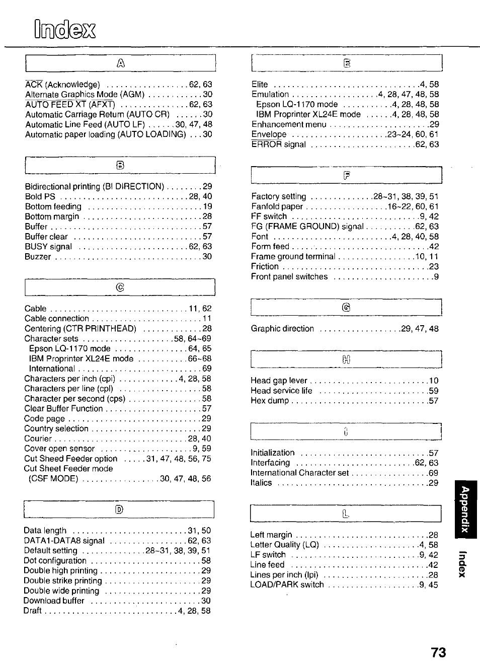 Panasonic KX-P3626 User Manual | Page 73 / 76