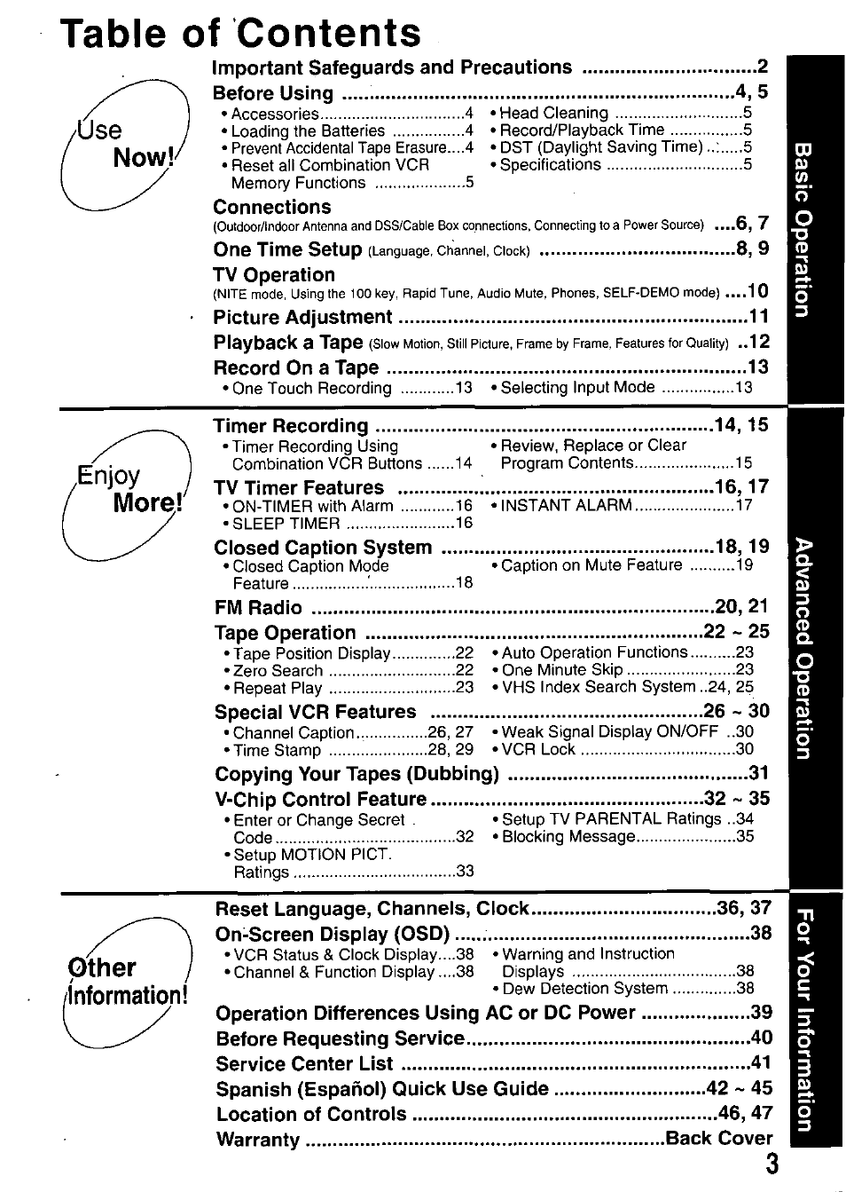 Panasonic PV M939 User Manual | Page 3 / 48