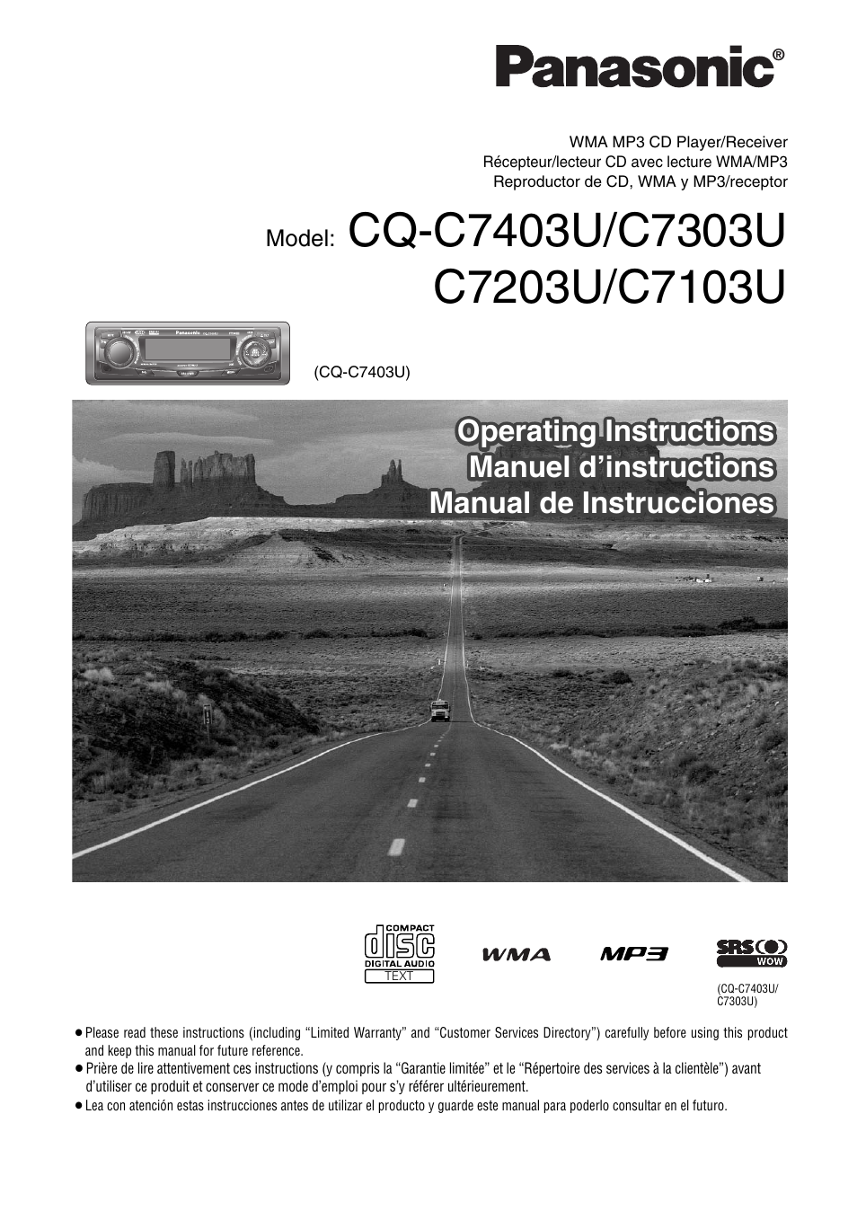 Panasonic C7203U User Manual | 114 pages