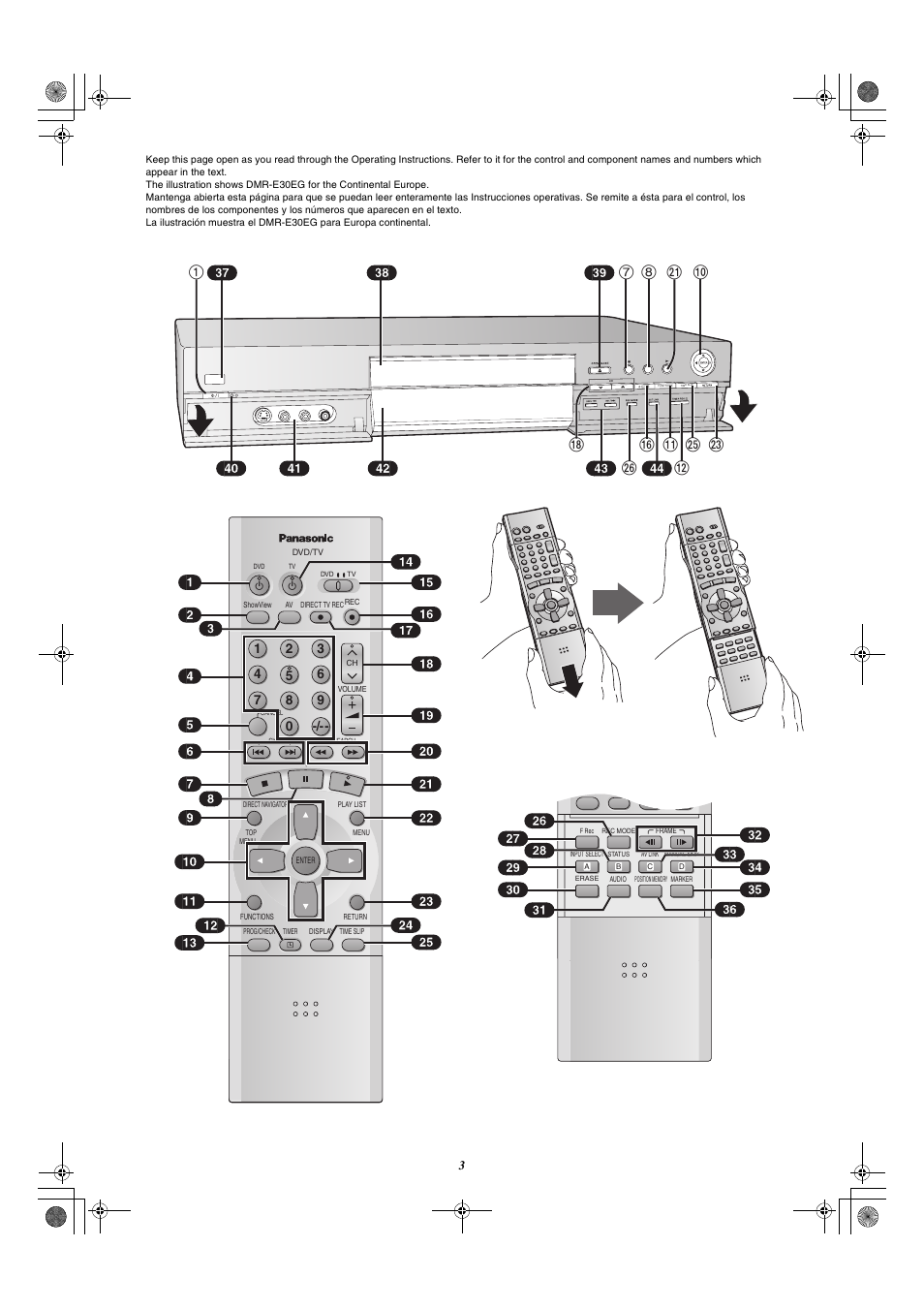 17 8 e : g i @ j < ; b | Panasonic DMR-E30 User Manual | Page 3 / 76