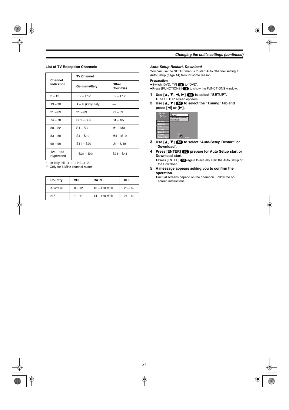 E 62 | Panasonic DMR-E30 User Manual | Page 62 / 76