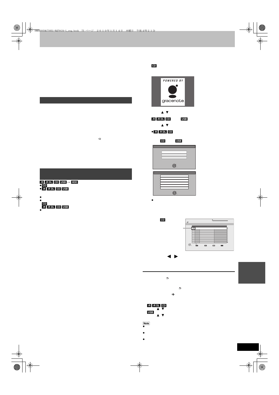 Copying music to hdd, Press the “blue” button, Press [ 2 , 1 ] to select “copy” and press [ok | Panasonic DMR-BS750 User Manual | Page 75 / 124