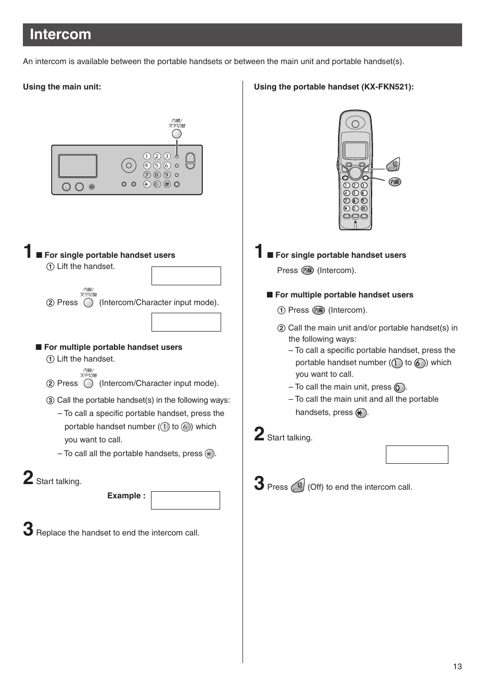 Intercom | Panasonic KX-PW505DL User Manual | Page 13 / 20