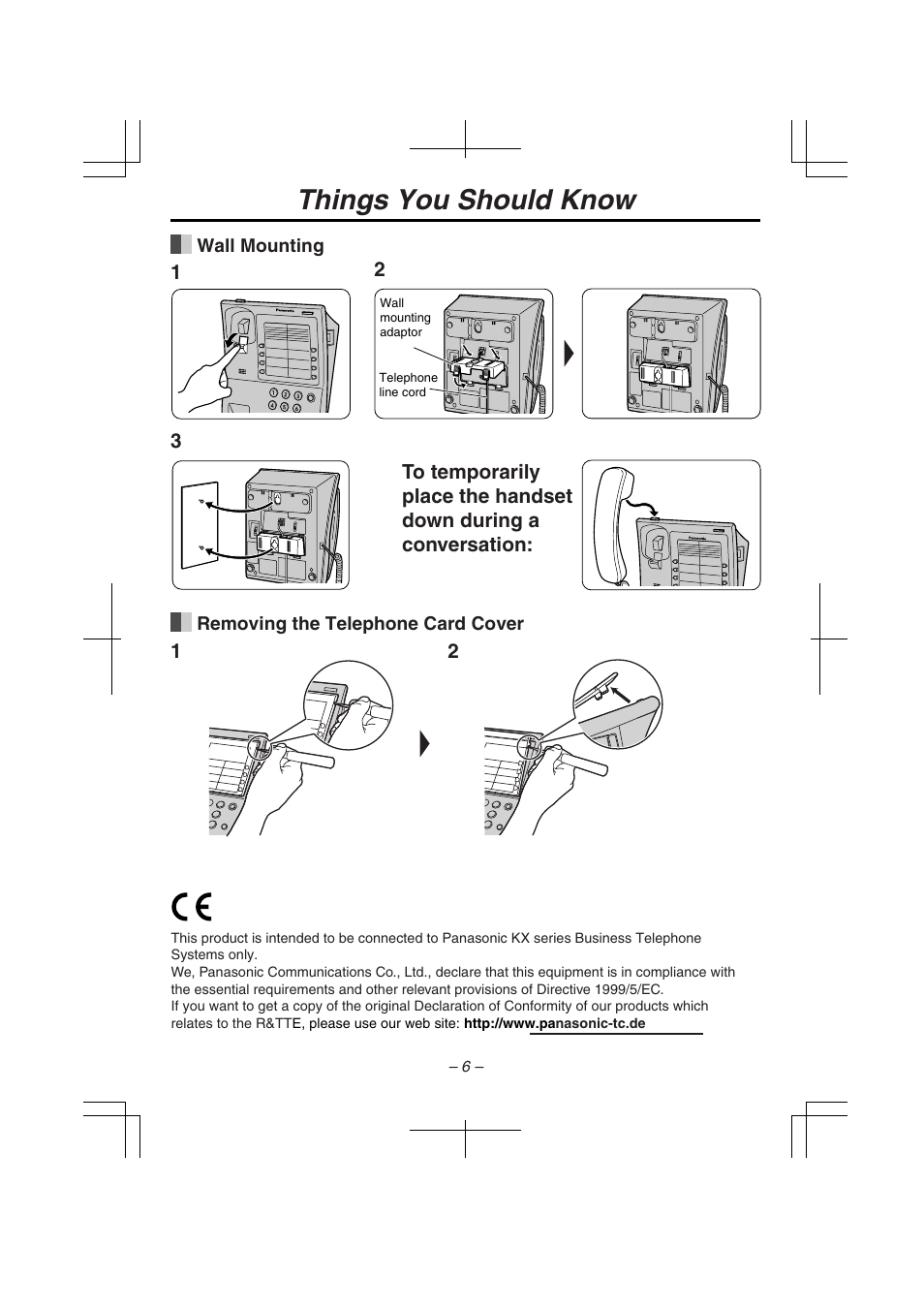 Things you should know | Panasonic KX-T7710  EN User Manual | Page 6 / 6