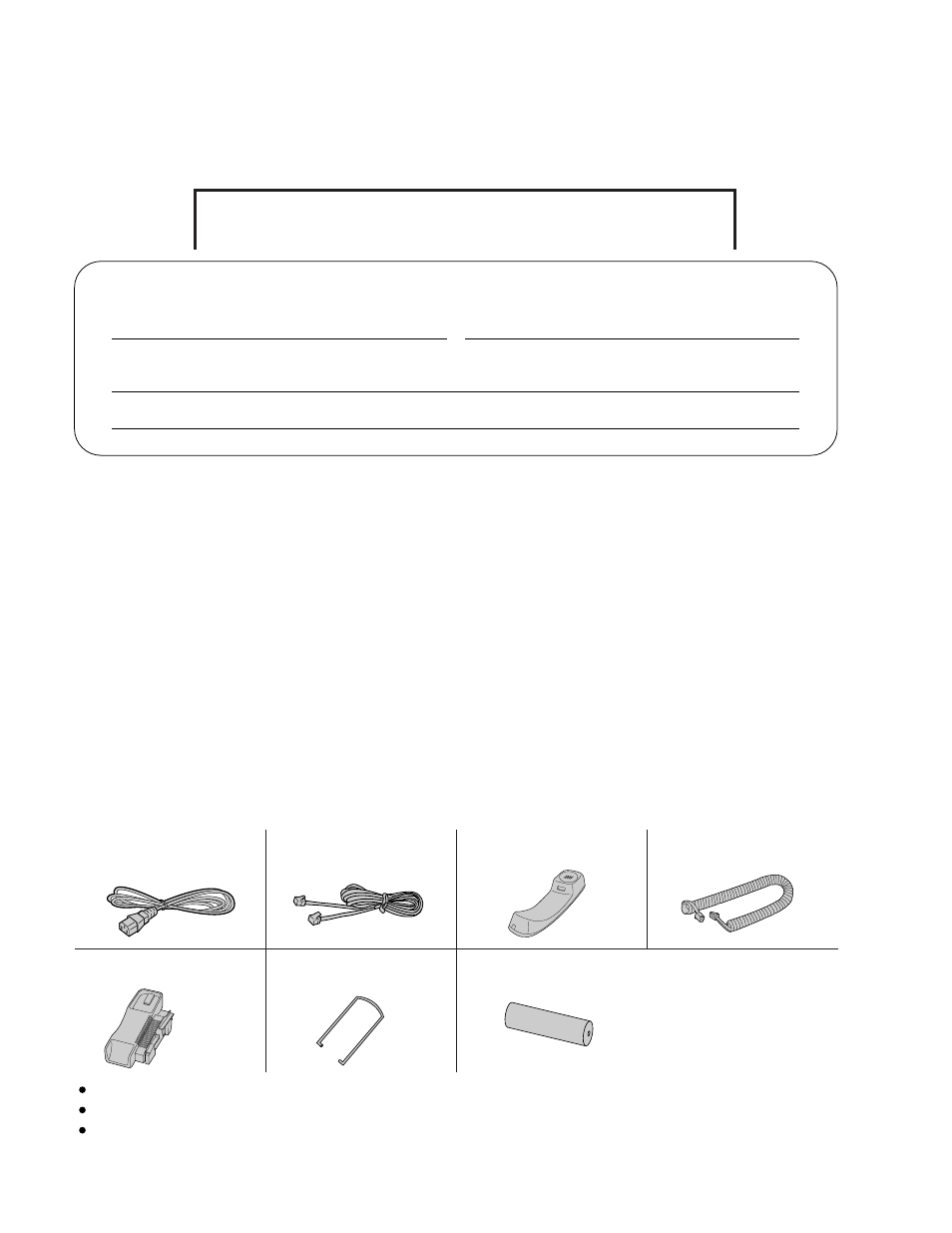 Things you should keep records of, Included accessories, Attach your sales receipt here | Caution, Copyright | Panasonic KX-F580 User Manual | Page 2 / 64