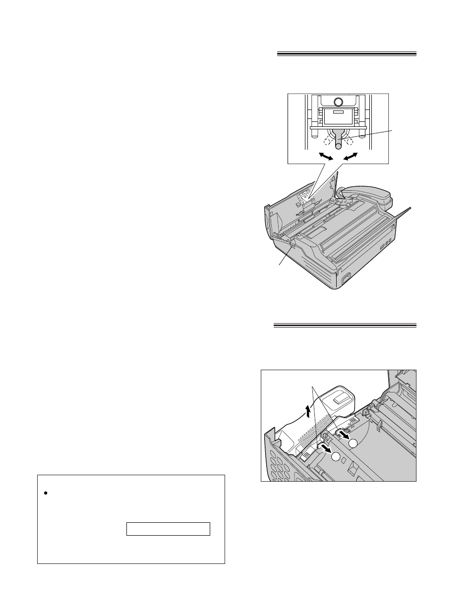 Adjusting the feeder pressure, Removing the handset cradle | Panasonic KX-F580 User Manual | Page 54 / 64