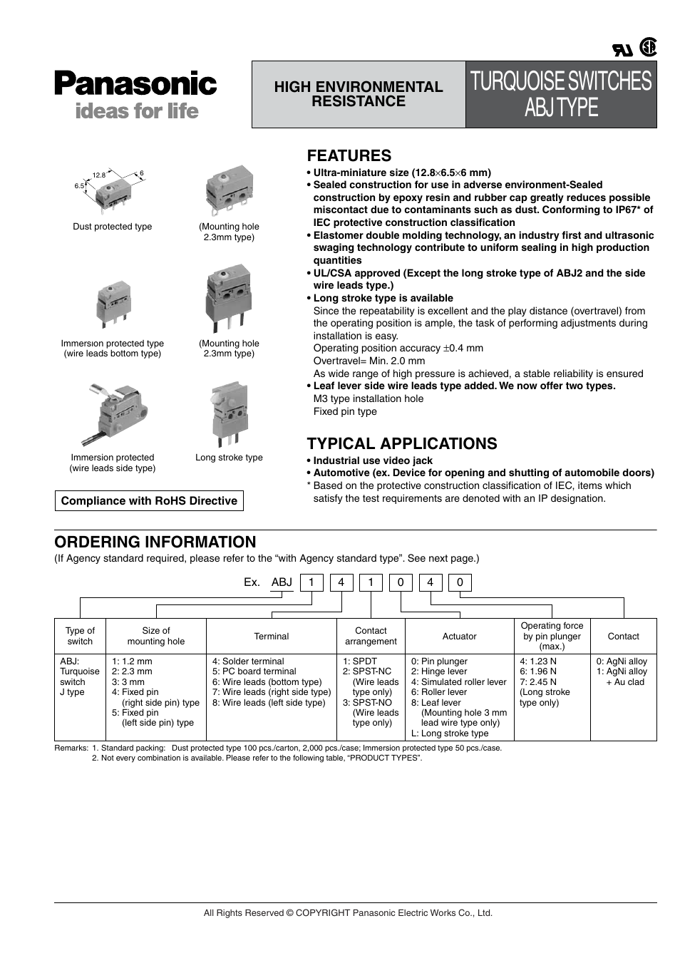 Panasonic ABJ User Manual | 11 pages