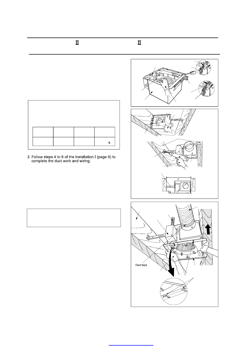 Installation ii (joist mounting), Installation (joist mounting- ), Important | Ii iii | Panasonic FV-08VKML2 User Manual | Page 11 / 16