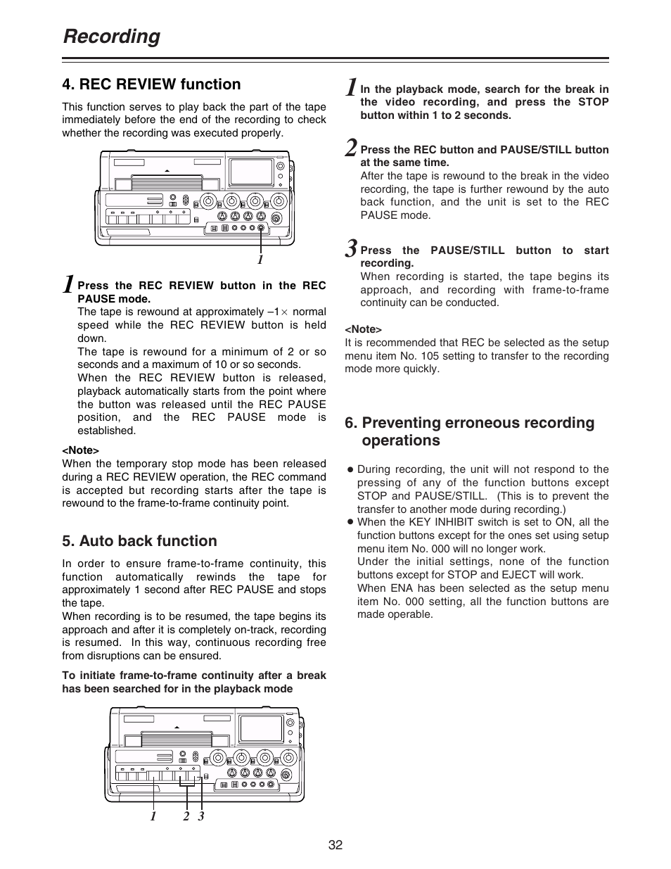 Recording | Panasonic AJ-D92P User Manual | Page 32 / 64