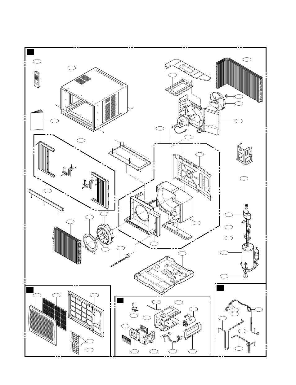 Exploded view, Model : cw-xc184hu, Ab d c | Panasonic CW-XC244HU User Manual | Page 31 / 37