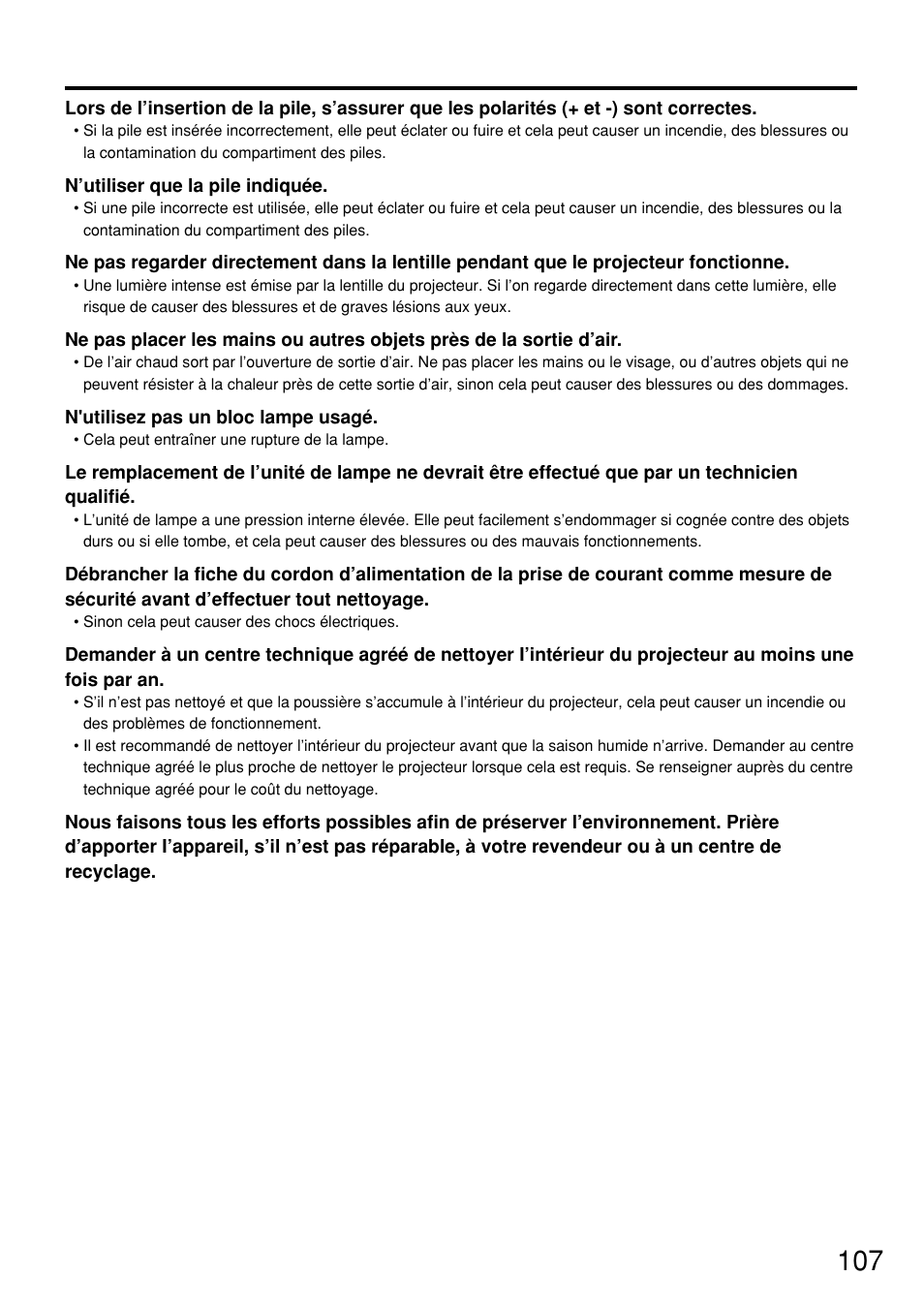 Panasonic PT-D7600U User Manual | Page 107 / 112