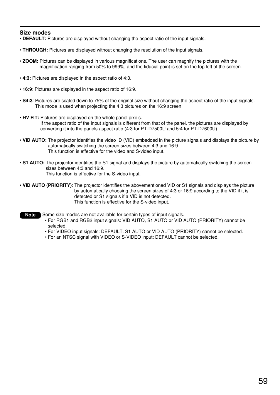 Panasonic PT-D7600U User Manual | Page 59 / 112