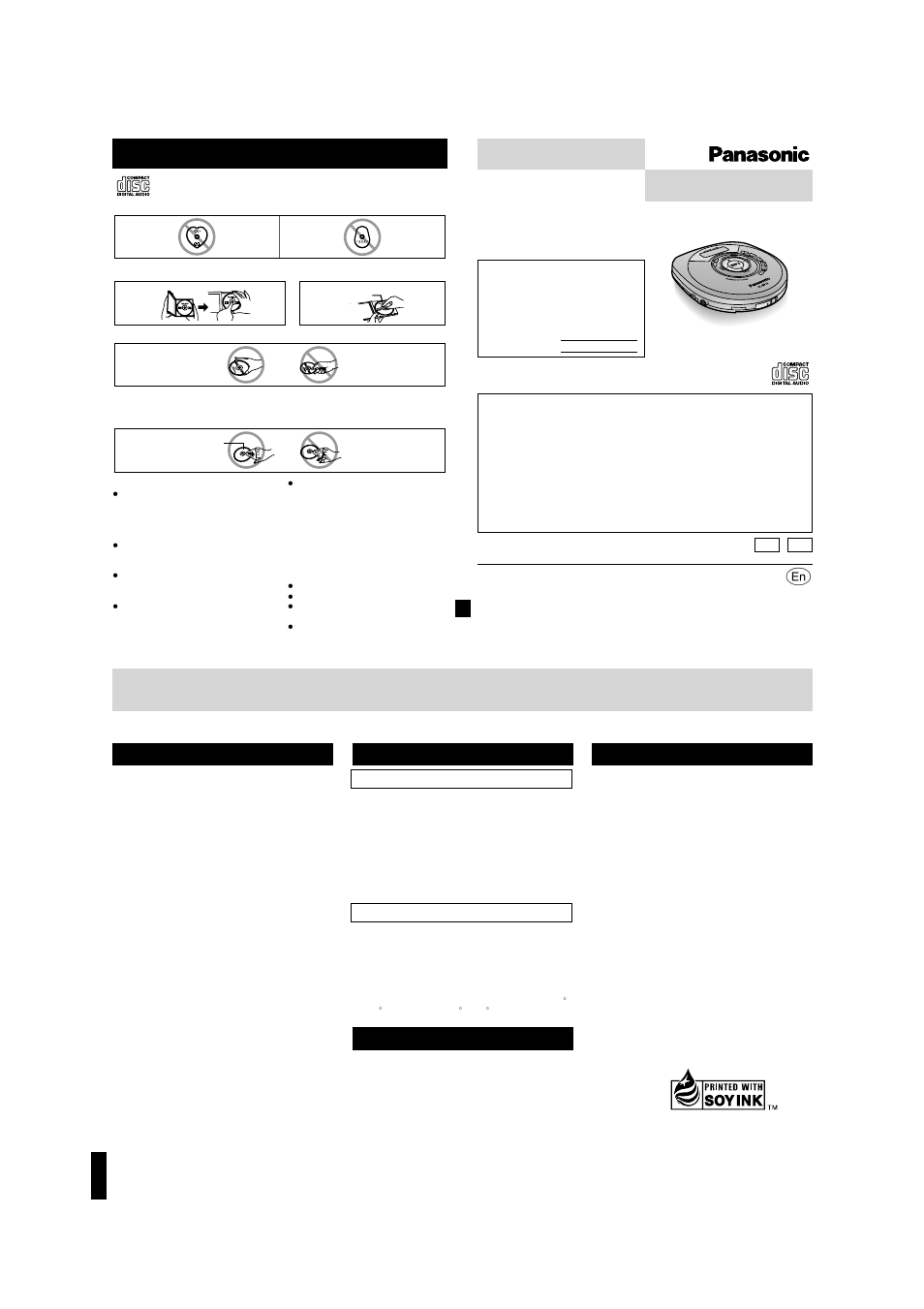 Panasonic SL-MP30 User Manual | 8 pages