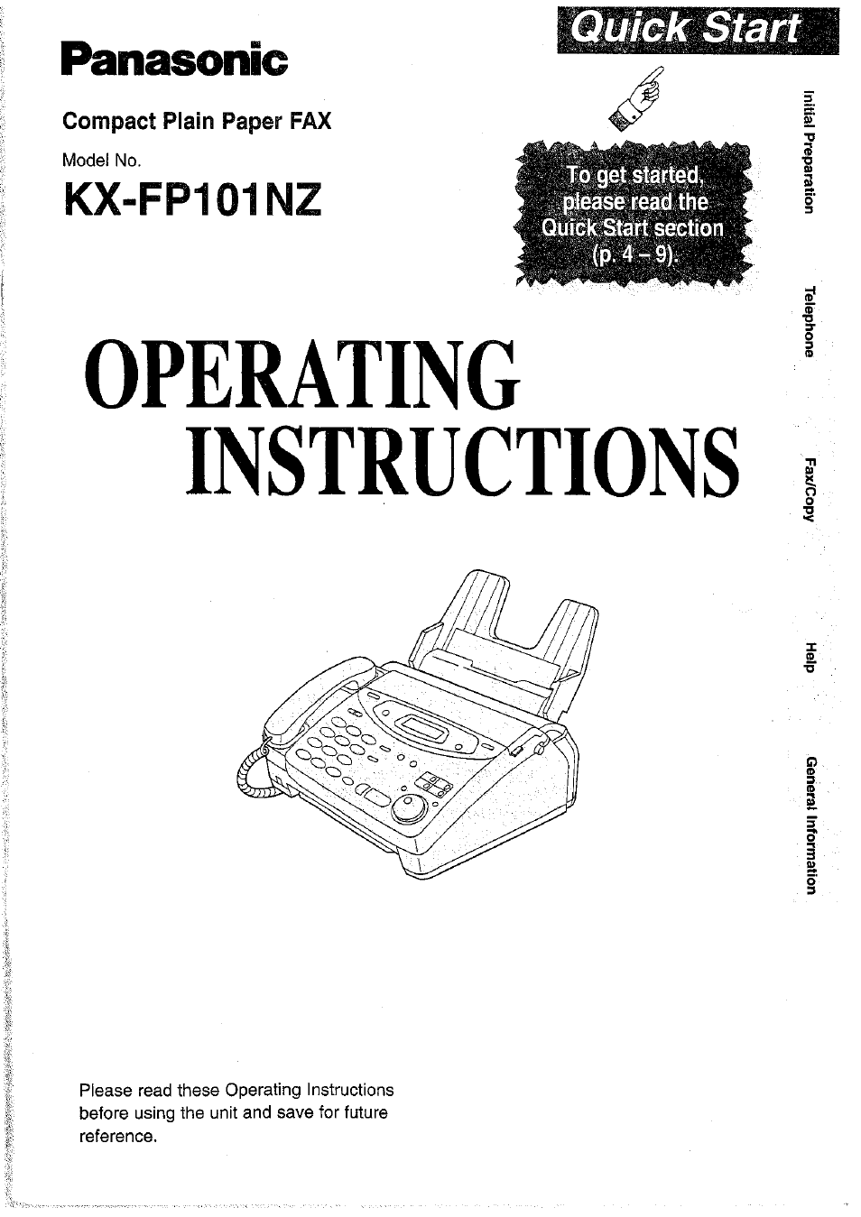 Panasonic KX-FP101NZ User Manual | 96 pages