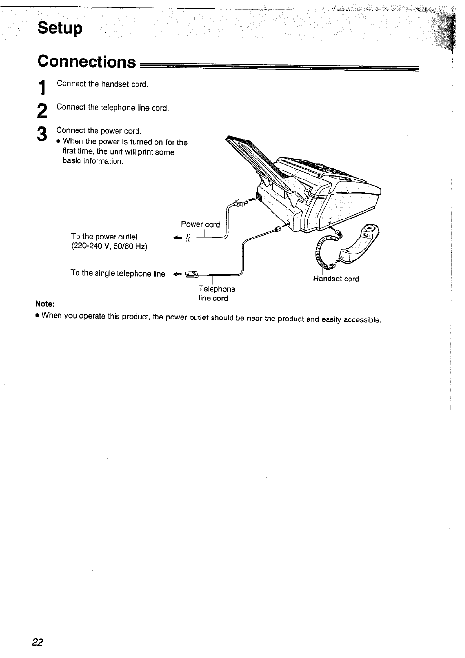 Connections | Panasonic KX-FP101NZ User Manual | Page 22 / 96