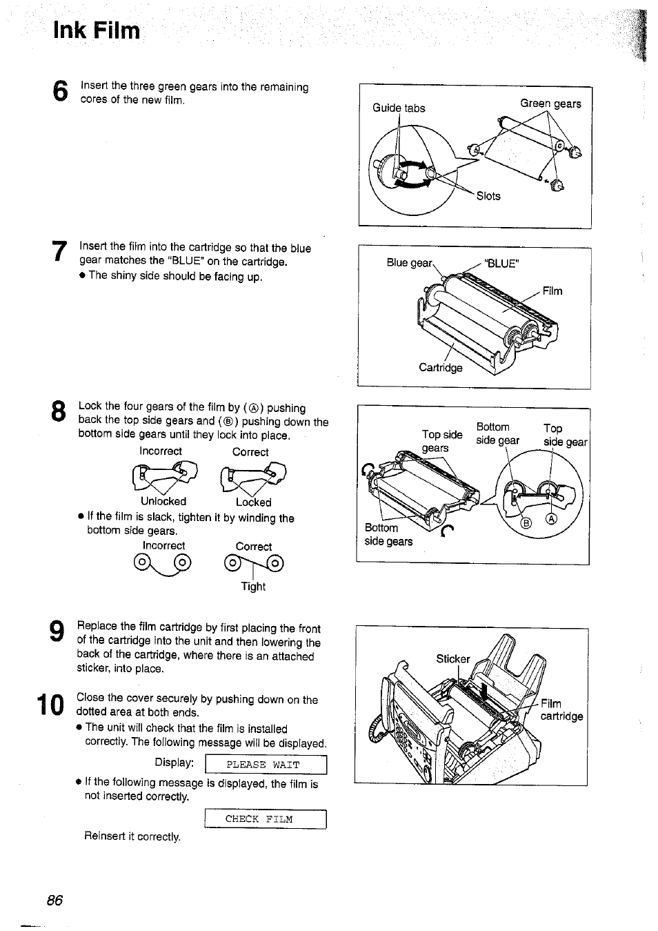 Ink film | Panasonic KX-FP101NZ User Manual | Page 86 / 96