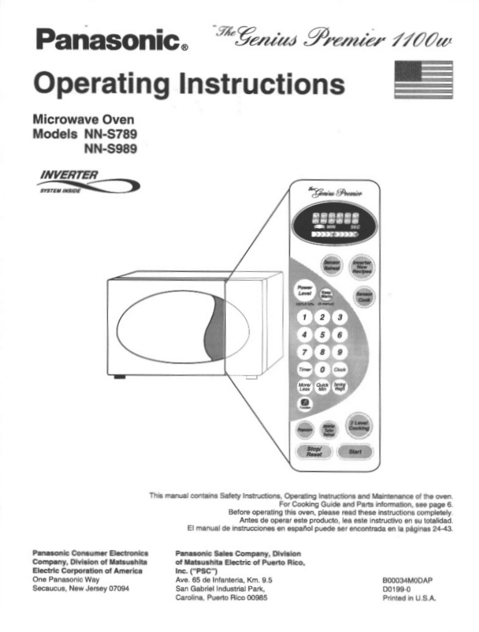 Panasonic THE GENIUS PREMIER NN-S789 User Manual | 48 pages