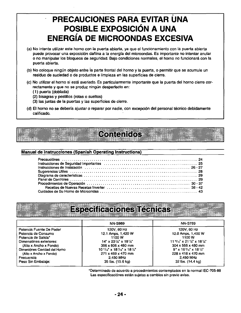 Panasonic THE GENIUS PREMIER NN-S789 User Manual | Page 26 / 48