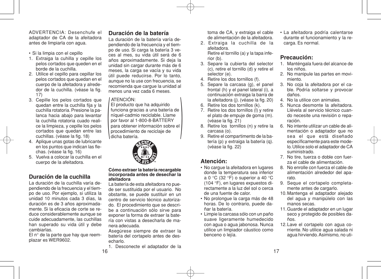 Panasonic ER224 User Manual | Page 9 / 10