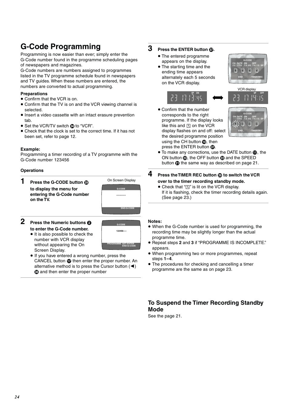 G-code programming | Panasonic NV-SJ400A User Manual | Page 24 / 34