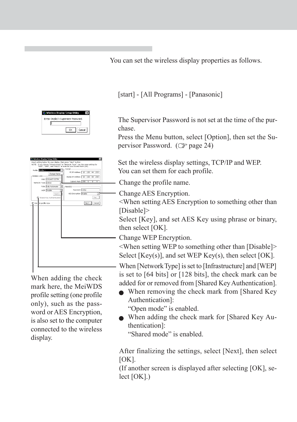 Changing the wireless display settings | Panasonic CF-VDW07CRFM User Manual | Page 26 / 36